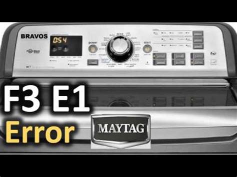 Maytag f3 e1. This video shows you how to Diagnose and Repair a *MAH8700AWW Maytag Washer 34001437 Motor**Symptoms may include:* F3 Error Code *View this video on our sit... 
