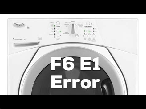 Maytag f6 e1. maytag front load washer MHWE200XW00 - press power button, machine lights up, select cycle and start - door locks - nothing happens - wait 5 minutes, get E1 F6 code, wait a bit longer and get E1 code. … read more 