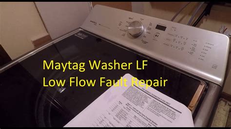 Maytag lf code fix. This washer has sensors that detect the water supply and requires both hoses to have water going to the water valve. If it does not detect both water supply hoses are turned on, the control detects a problem with the water pressure sensor. The lid will lock, and the machine will enter a pump out mode for 8 minutes. 