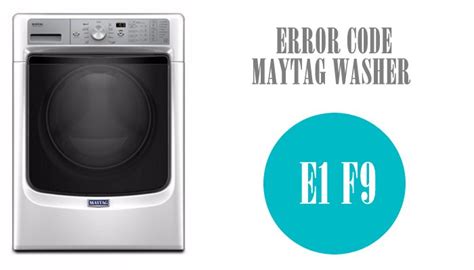 Maytag washer code f9 e1. F9 E1 means your dishwasher isn't draining properly. It sounds like your knock out plug was not removed to allow the dishwasher to drain into the disposal. The knock out plug is a plastic wall inside the disposal that is there because not everyone connects a dishwasher to the disposal. 