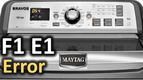 Maytag washer f1 error code. This F-code indicates an error in a dryer. To resolve, power down for a minute, then restart with a time dry cycle. Refer to the Owner's Manual for more details. 
