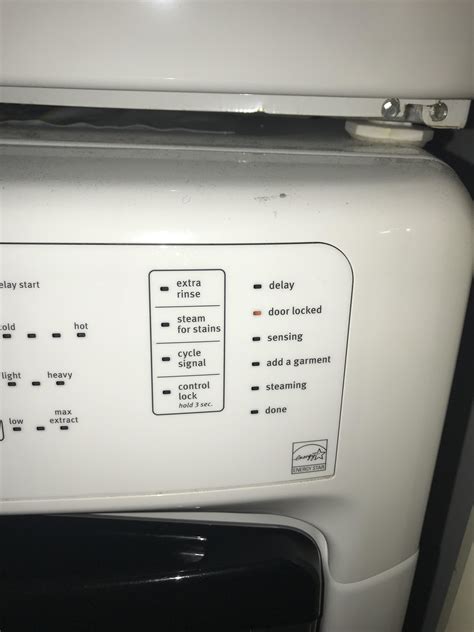 Hold the button down for three seconds. This will put the washer in standby mode. The indicator lights will go off. 2). Rotate the selection knob one click to the right. 3). Wait for half a second and rotate the knob one click to the right. 4). Wait for half a second and rotate the knob one click to the right.. 