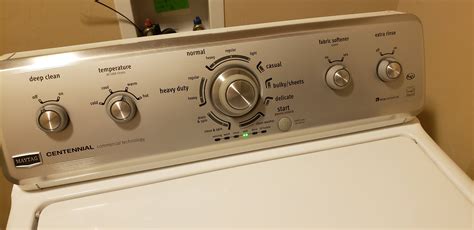 The spin light is blinking. Maytag centennial ecoconserve. Yesterday when it wouldn't drain on casual wash. It was - Answered by a verified Appliance Technician ... I have a Maytag Centennial washer. The sensing light is blinking and the washer will lock but a few seconds later unlocks and does nothing after that. .... 