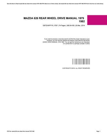 Mazda 626 rear wheel drive manual 1979 1982. - 2005 zzr1200 reparaturanleitung zum kostenlosen herunterladen.
