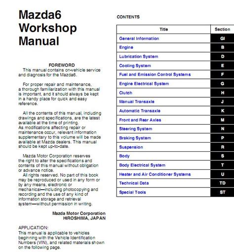 Mazda mazda 6 2013 2014 service repair manual. - 1967 mustang manual transmission conversion kit.