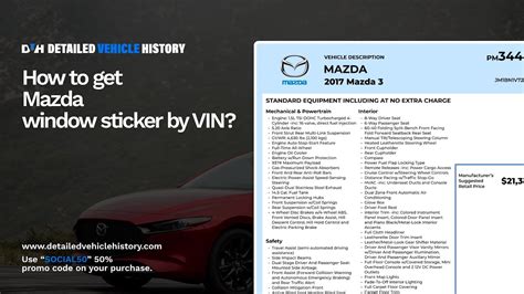 Mazda window sticker by vin. #1 · Sep 5, 2012. Does anyone know if a site that I can enter my Mazda VIN number into that will create a copy of my original Window Sticker? There's a site that Ford has to do … 