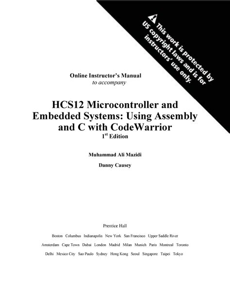 Mazidi hcs12 microcontroller embedded systems solutions manual. - A guide to hardware instructor edition.