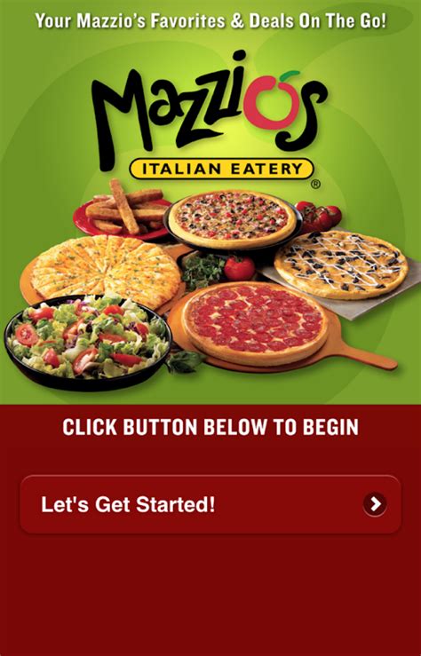 Mazzios online ordering. Mazzio's LLC | All site contents © 2024 Mazzios Pizza LLC 4441 S. 72nd E. Ave. Tulsa, OK 74145 Phone: 918-663-8880 Accessibility Statement 
