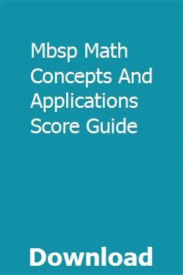 Mbsp math concepts and applications score guide. - Bendix king kt76a installation manual manual.