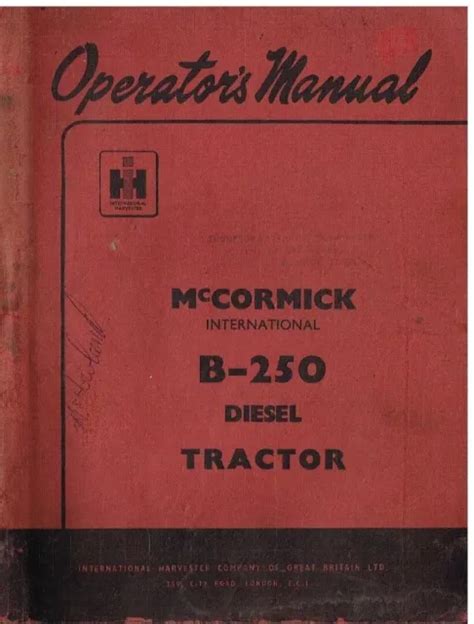 Mc cormick international b 250 service manual. - Manuale smacna gratuito free smacna manual.