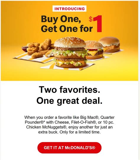These coupons are free and easy to redeem. Simply present a screenshot indicating the unique coupon code, or bring in a printed copy of the voucher. Remember to show these vouchers first before ordering, so they can input the code into their system. McDonald's vouchers can be redeemed either at the drive-thru or inside the restaurant.. 