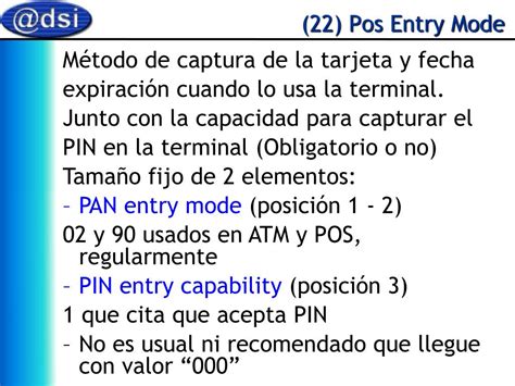 Mc pos entry mode list.  Positions 1&ndash;2 Subfield 1: POS entry mode These codes are p...