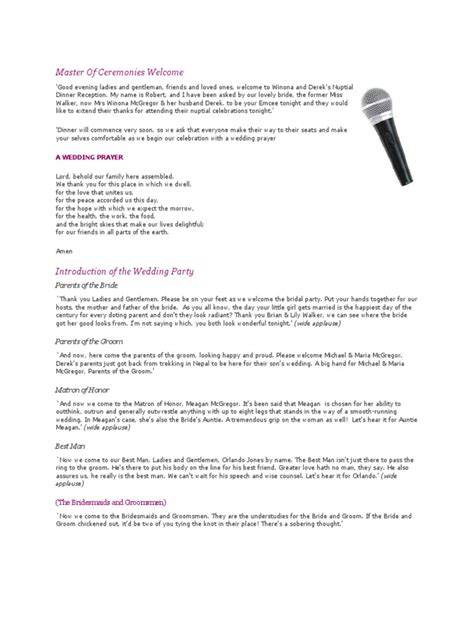 Mc speech in english.  It includes The document is a script for a master of ceremonies ...