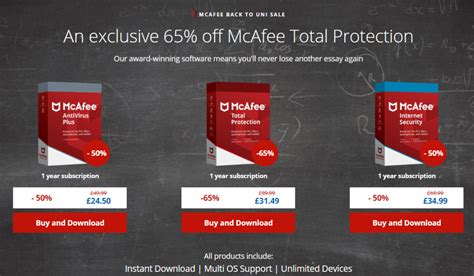 McAfee Student Discounts Exclusive 65% Off