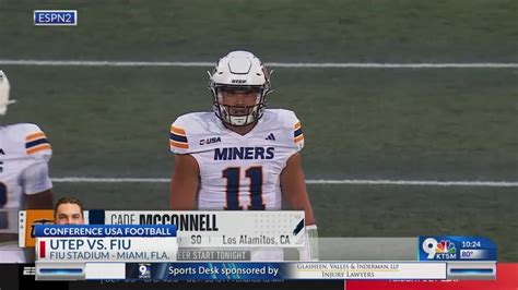 McConnell throws for 2 TDs and the UTEP defense had 2 takeaways in the 4th quarter to beat FIU 27-14
