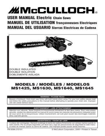 McCulloch MS1630 Manuals & User Guides - all-guidesbox.com