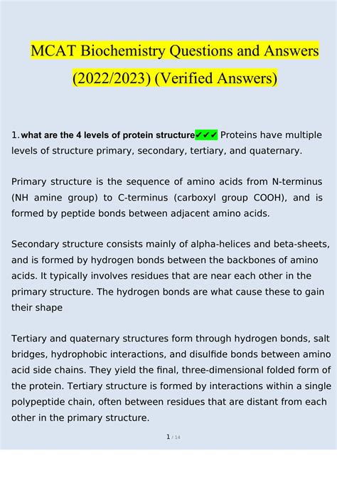 Mcat biochemistry questions pdf.  In this section, there We help students master challenging m...