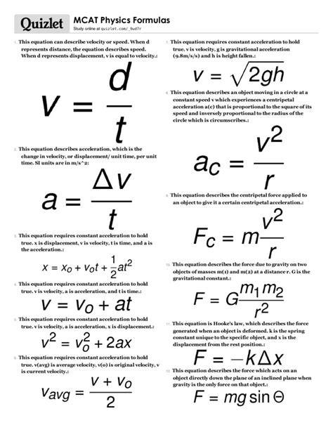 Mcat force equations.  The direction of the acceleration is in the direction of th...
