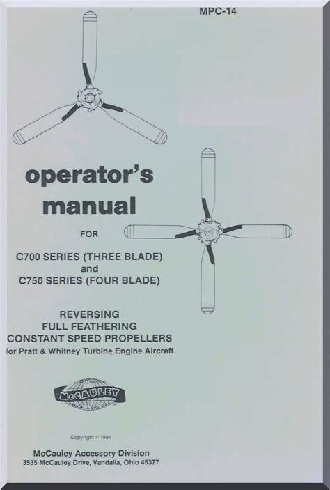 Mccauley propeller systems manual revision status. - Prentice hall molecular model kit instruction manual.