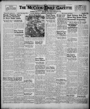 Mccook daily gazette.  McCook Gazette, McCook.  Title The McCook Daily Gazette (...