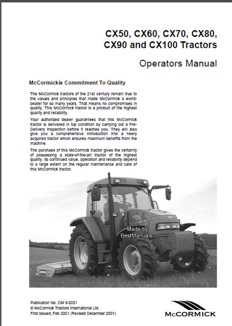 Mccormick cx50 cx60 cx70 cx80 cx90 cx100 tractors operators owner manual. - Ottica eugene hecht soluzione manuale download.