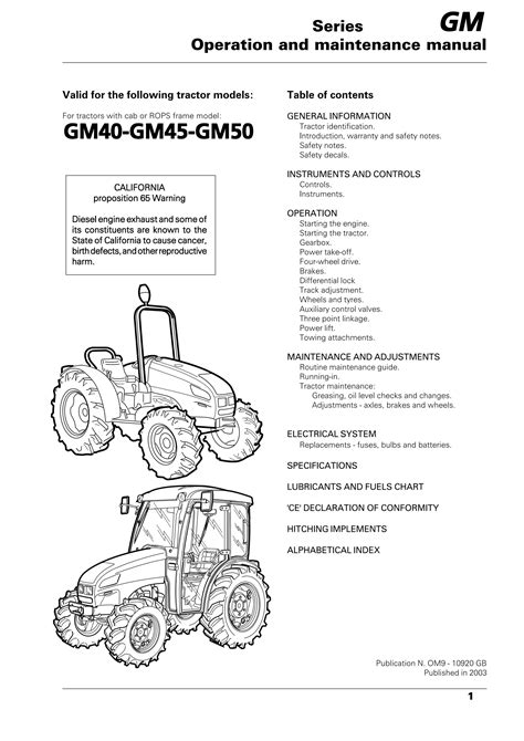 Mccormick gm40 gm45 gm50 tractor operation maintenance service manual. - Reliant robin workshop manual free download.