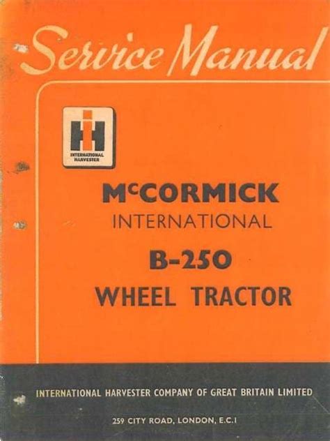 Mccormick international b250 tractor service manual. - Manuale separatore mab alfa laval s851.