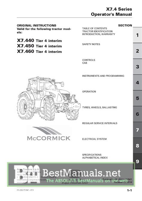 Mccormick x7 4 series tractor operators owner maintenance manual. - Handbuch der vanille wissenschaft und technologie.