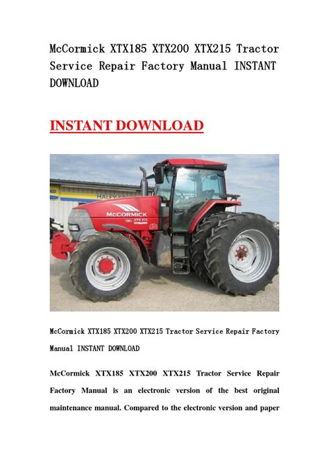 Mccormick xtx185 xtx200 xtx215 tractor service repair factory manual instant download. - Holden astra ts workshop manual manual tips.