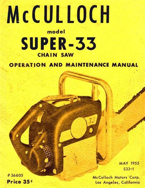 Mcculloch chainsaw service manual super 33. - Mopar broadcast sheet decoder guide 1969 1974.