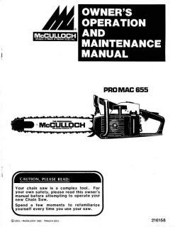 Mcculloch corporation chainsaw pro mac 700 manual. - Pinball manual beat the clock bally.