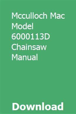 Mcculloch mac model 6000113d chainsaw manual. - Cagiva t4 500 re 1988 manuale di riparazione officina.