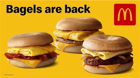 Mcdonald's bagel sandwich. After disappearing in 2020, the bagel sandwiches are back in select markets like New York, Chicago, and Washington D.C. Check your nearest McDonald's to see if they are available near you. 