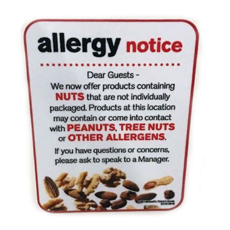 For full information on allergens and other ingredients, guests can visit our website at www.mcdonalds.ca and/or our mobile app. In addition, if guests have any other questions they can always call McDonald’s Guest Contact Centre at 1-888-424-4622. Tags: Allergy notice, McDonald's, SKOR McFlurry. 