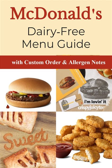 This menu guide includes dairy-free menu optio