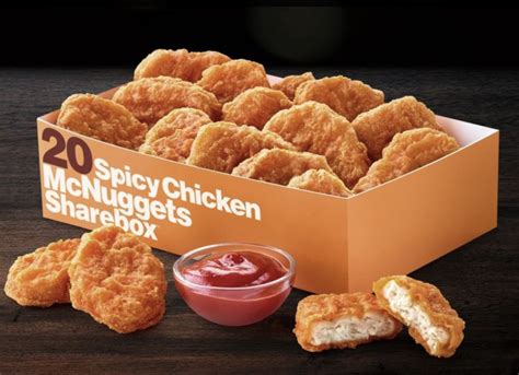 Mcdonalds spicy chicken nuggets. They’re back! There’s nothing better for sharing than our Spicy Chicken McNuggets®! Dip it in curry sauce or have it as is, just share it with the ones you l... 