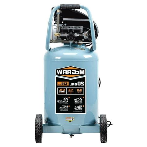 This Husky 20 Gal. portable vertical air compressor with 200 maximum psi provides 35% longer air tool run time compared to typical 20 Gal. compressors with 175 maximum psi . At 81 dBA, the oil free pump brings less noise to your work environment and has a 57% sound improvement versus typical 20 Gal. compressors with 175 maximum psi.. 