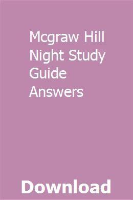 Mcgraw hill companies night study guide answers. - The complete zero waste minimalism guide by lucy johnson.