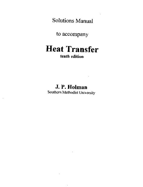 Mcgraw hill heat transfer holman solution manual. - De cara a la pared y otros poemas.