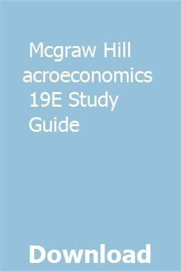 Mcgraw hill macroeconomics 19e study guide problems. - Chemie in der gemeinde kompetenzaufbau handbuch american chemical society.