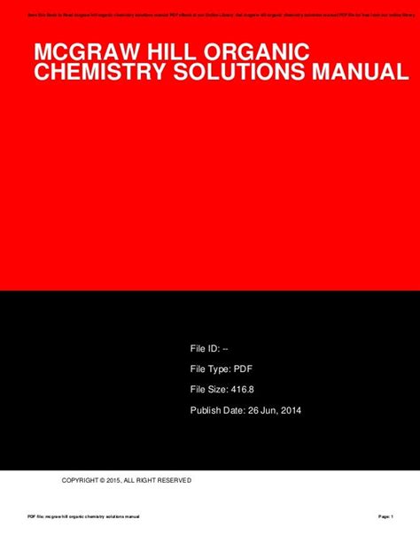 Mcgraw hill organic chemistry solutions manual. - Almaide, oder der roman der leidenschaft eines jungen mädchens..