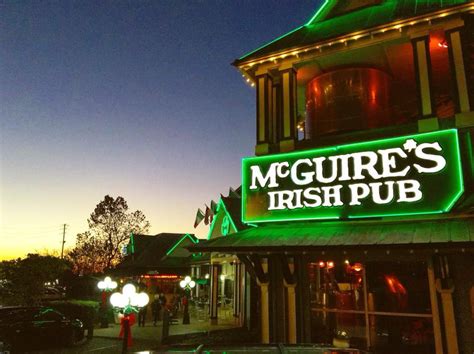 Mcguire's - Mar 10, 2024 · McGuire's Irish Pub is a popular Pensacola restaurant and local landmark. Founded by McGuire and Molly Martin in 1977, the restaurant was originally located in Town & Country Plaza. McGuire's moved to its current Gregory Street location in 1982. It is known for its on-site brewery and patron traditions, like kissing a stuffed moosehead and ... 