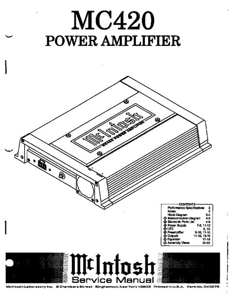 Mcintosh mc 420 car amplifier original service manual. - Manual do professor biologia volume unico sonia lopes.
