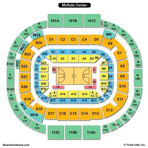 23. Section 23 at McKale Center. ★★★★★SeatScore®. Row Numbers. Rows in Section 23 are labeled 1-9, 10-16, 17-32. There is open space betweeen Rows 9 and 10. There is open space betweeen Rows 16 and 17. All Seating. Interactive Seating Chart.