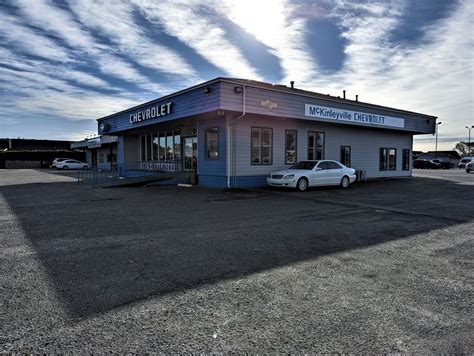 McKinleyville Chevrolet. 1900 CENTRAL AVE. MC KINLEYVILLE CA 95519-3606. Sales Directions. McKinleyville Chevrolet is your dealership for special deals, offers, discounts, and incentives on vehicles. . 