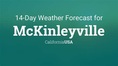 Mckinleyville weather noaa. Point Forecast: Eureka CA. 40.79°N 124.14°W (Elev. 72 ft) Last Update: 2:36 pm PST Mar 1, 2024. Forecast Valid: 1am PST Mar 2, 2024-6pm PST Mar 8, 2024. Forecast Discussion. 