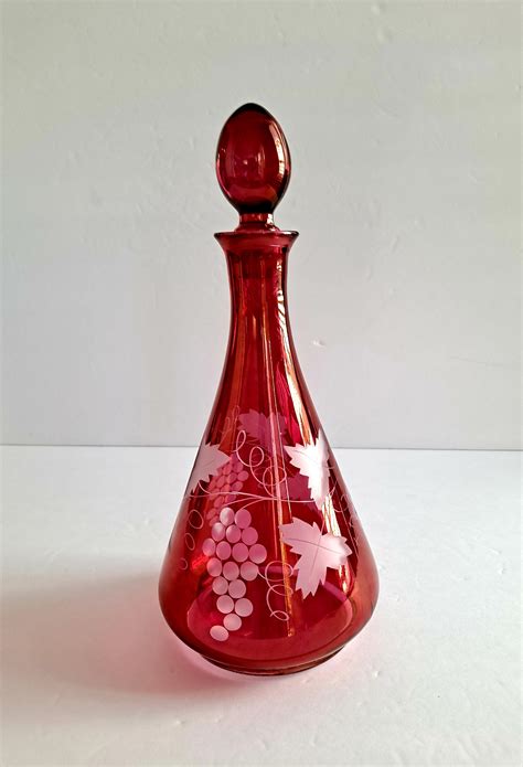 Vintage Italian Hand Blown Glass Chanti/wine Decanter With Ice
