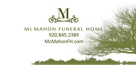 Mcmahon funeral home obituaries. .  ...