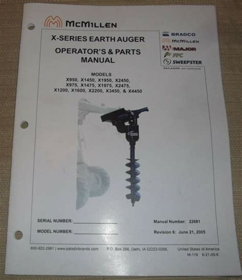 Mcmillen x serie erdbohrer betreiber ersatzteilkatalog handbuch. - 2006 2007 yamaha grizzly 660 owners manual yfm 66 fgw.