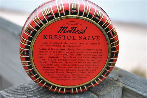 Mcness krestol salve. In 1908, Frank Furst and Frederick McNess started the Furst-McNess Company in Freeport, Illinois. They started with a unique innovation, the first ever safety seal and small trial bottles. The company was an instant success and soon the "McNess Man" was selling F.W. McNess branded products by horse and buggy and automobiles all across the ... 